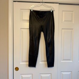 LOFT Black High Rise Faux Leather Leggings Women's Size Medium